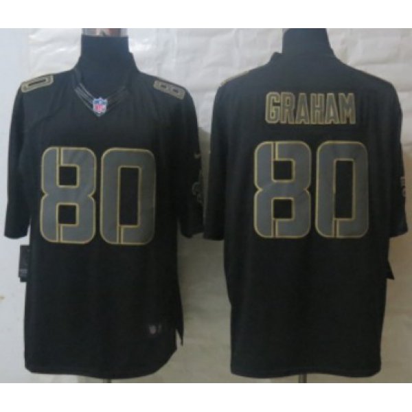 Nike New Orleans Saints #80 Jimmy Graham Black Impact Limited Jersey