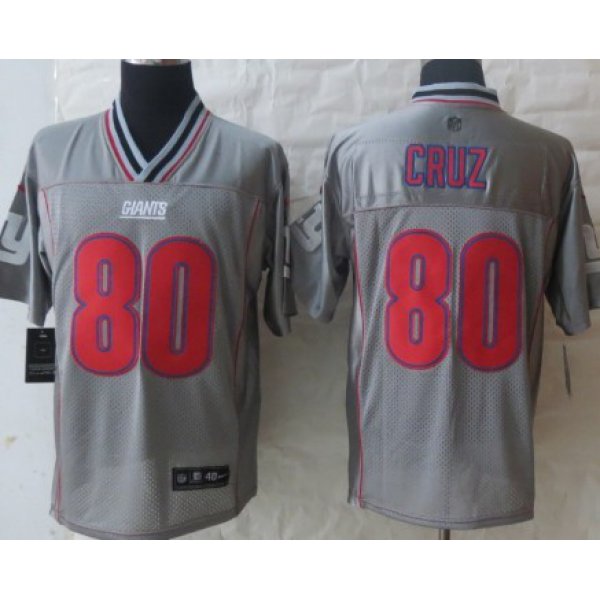 Nike New York Giants #80 Victor Cruz 2013 Gray Vapor Elite Jersey