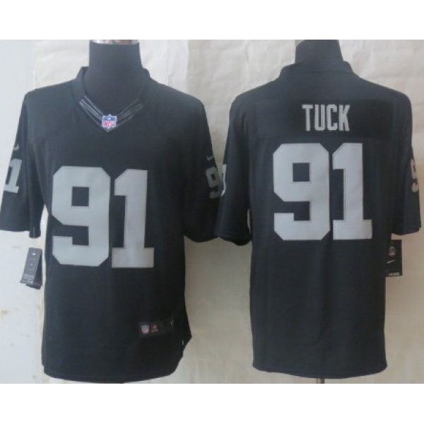 Nike Oakland Raiders #91 Justin Tuck Black Limited Jersey