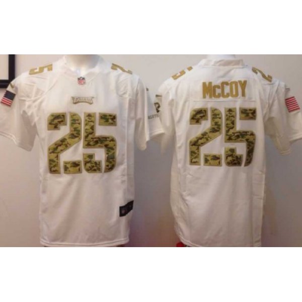 Nike Philadelphia Eagles #25 LeSean McCoy Salute to Service White Game Jersey