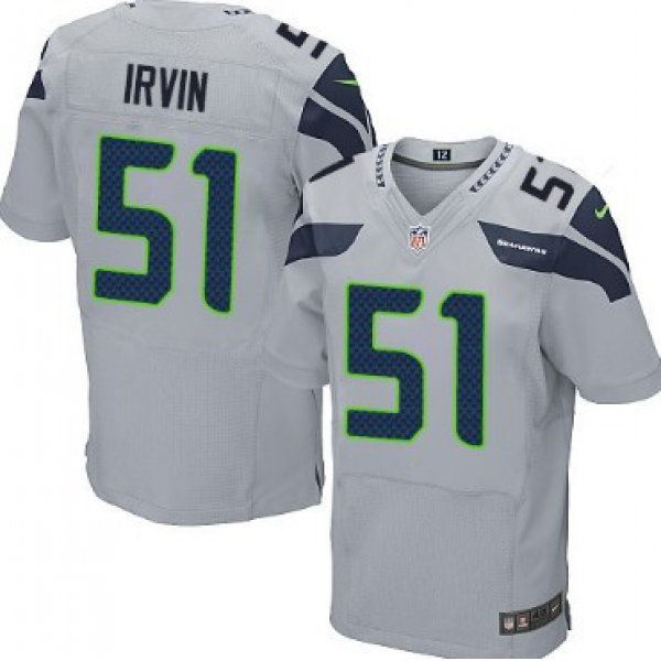 Nike Seattle Seahawks #51 Bruce Irvin Gray Elite Jersey