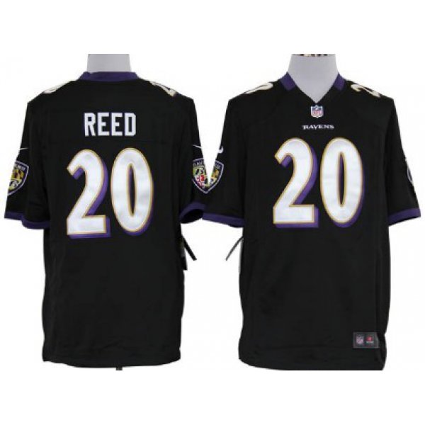 Nike Baltimore Ravens #20 Ed Reed Black Game Jersey