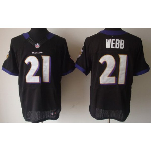 Nike Baltimore Ravens #21 Lardarius Webb Black Elite Jersey