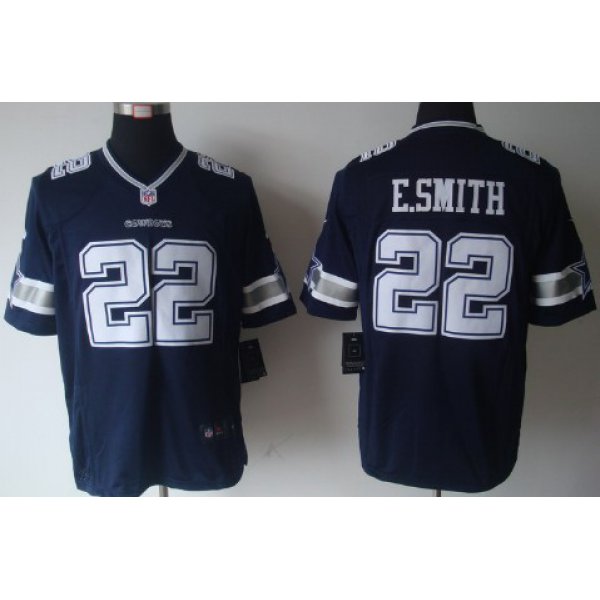 Nike Dallas Cowboys #22 Emmitt Smith Blue Game Jersey