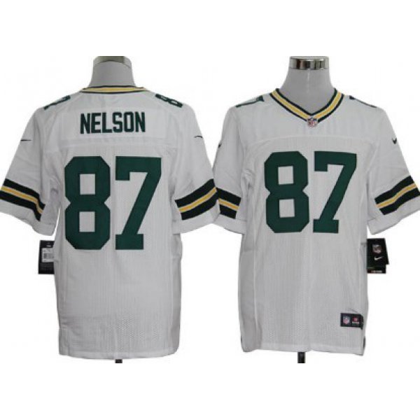 Nike Green Bay Packers #87 Jordy Nelson White Elite Jersey