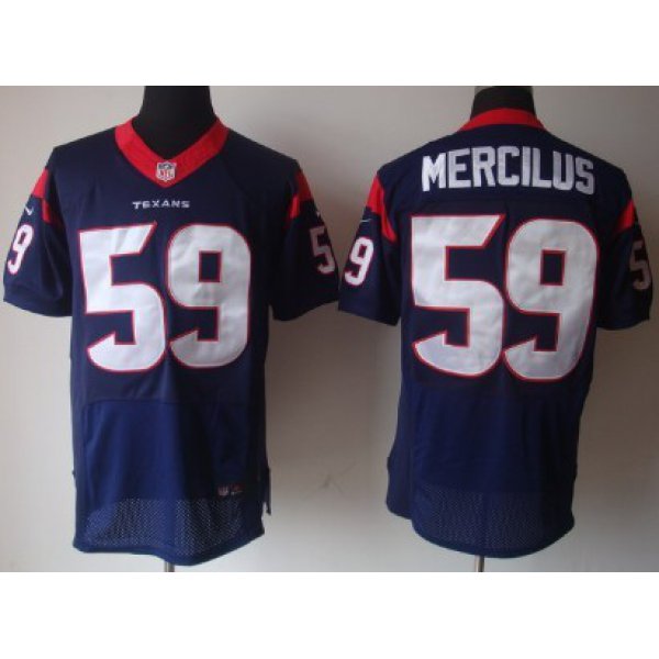 Nike Houston Texans #59 Whitney Mercilus Blue Elite Jersey