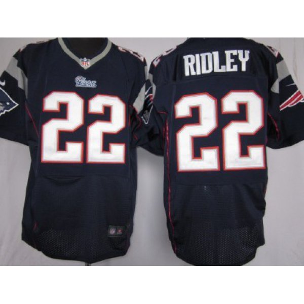 Nike New England Patriots #22 Stevan Ridley Blue Elite Jersey