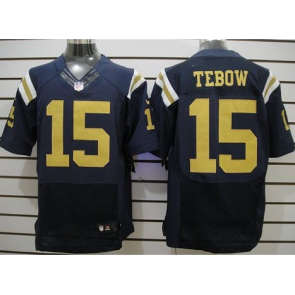 Nike New York Jets #15 Tim Tebow Navy Blue Elite Jersey