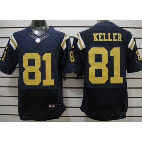 Nike New York Jets #81 Dustin Keller Navy Blue Elite Jersey