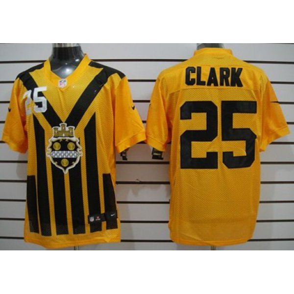 Nike Pittsburgh Steelers #25 Ryan Clark 1933 Yellow Throwback Jersey