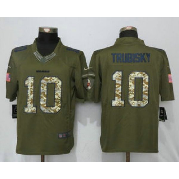 Men's Chicago Bears #10 Mitchell Trubisky Green Salute To Service Stitched NFL Nike Limited Jersey