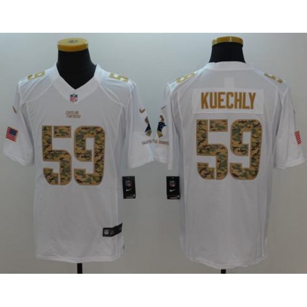 Nike Panthers #59 Luke Kuechly White Men's Stitched NFL Limited Salute to Service Jersey