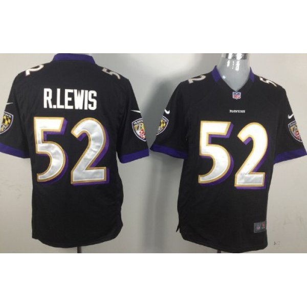 Nike Baltimore Ravens #52 Ray Lewis Black Game Jersey