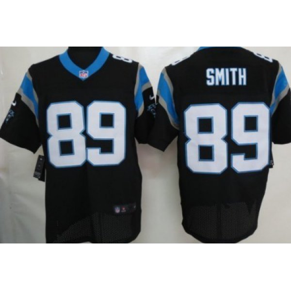 Nike Carolina Panthers #89 Steve Smith Black Elite Jersey