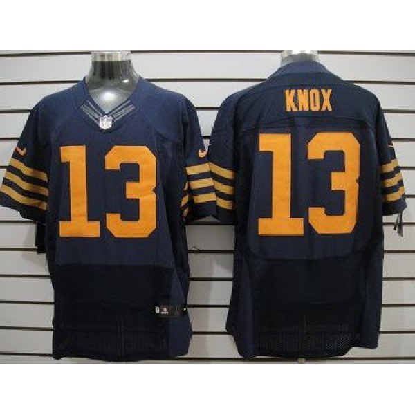 Nike Chicago Bears #13 Johnny Knox Blue With Orange Elite Jersey