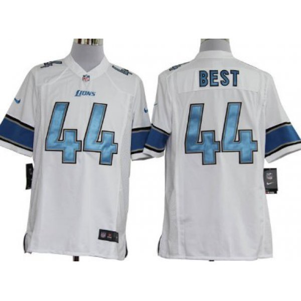 Nike Detroit Lions#44 Jahvid Best White Game Jersey