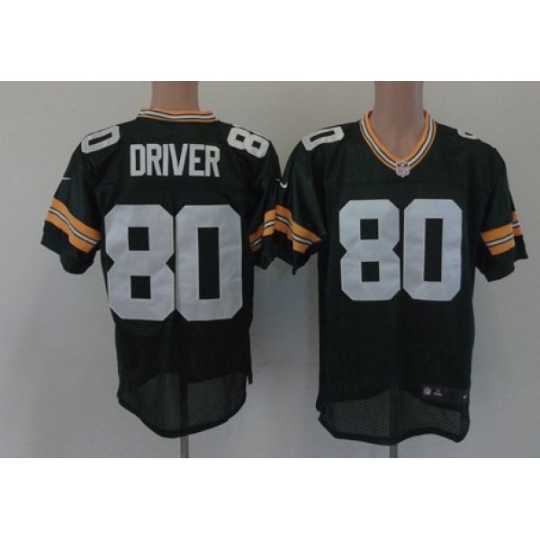 Nike Green Bay Packers #80 Donald Driver Green Elite Jersey