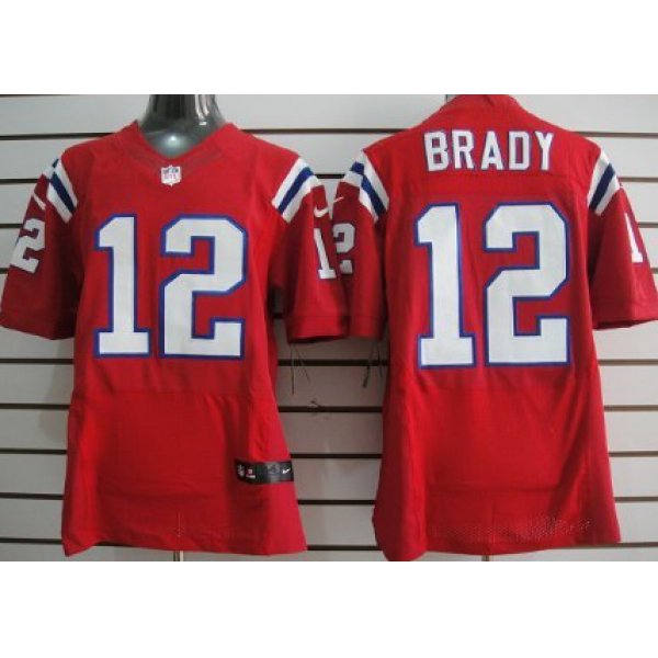 Nike New England Patriots #12 Tom Brady Red Elite Jersey