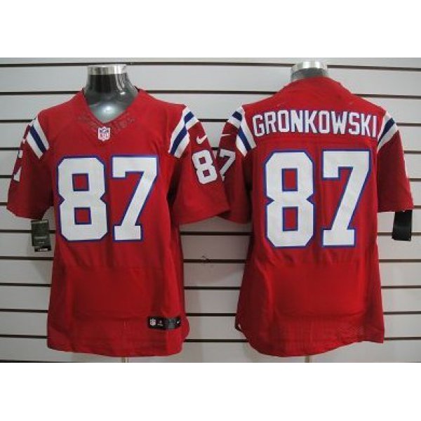 Nike New England Patriots #87 Rob Gronkowski Red Elite Jersey