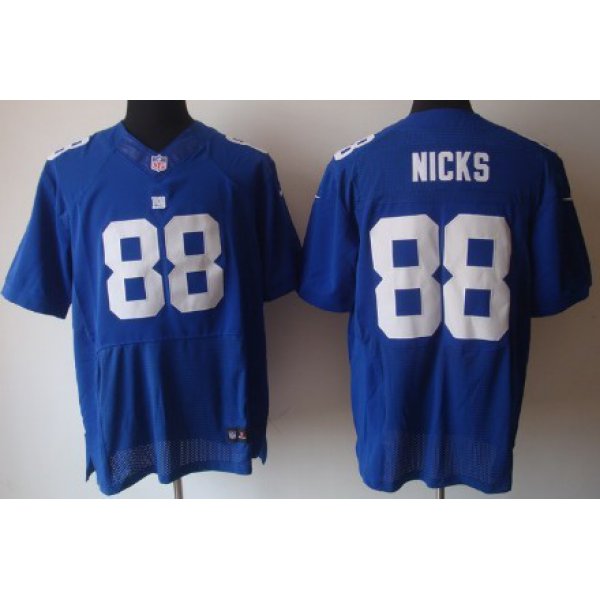 Nike New York Giants #88 Hakeem Nicks Blue Elite Jersey