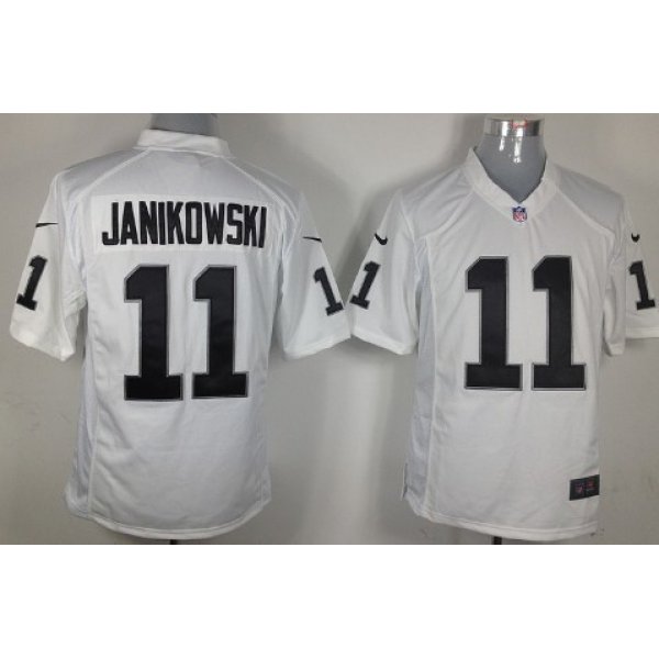 Nike Oakland Raiders #11 Sebastian Janikowski White Game Jersey