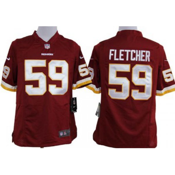 Nike Washington Redskins #59 London Fletcher Red Game Jersey