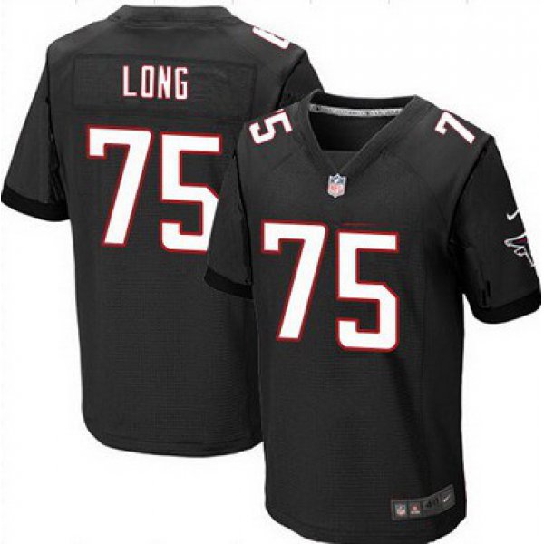 Men's Atlanta Falcons #75 Jake Long Black Alternate NFL Nike Elite Jersey