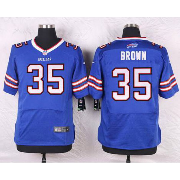 Men's Buffalo Bills #35 Bryce Brown Royal Blue Team Color NFL Nike Elite Jersey