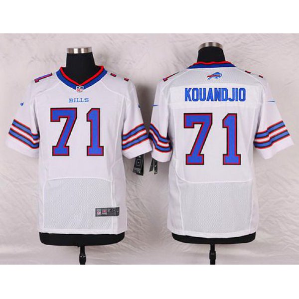 Men's Buffalo Bills #71 Cyrus Kouandjio White Road NFL Nike Elite Jersey