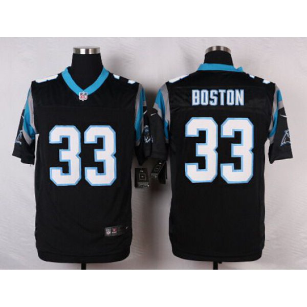 Men's Carolina Panthers #33 Tre Boston Black Team Color NFL Nike Elite Jersey