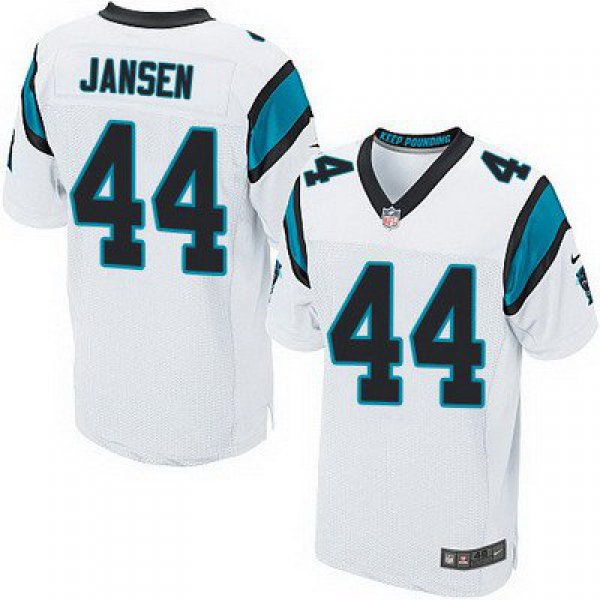 Men's Carolina Panthers #44 J. J. Jansen White Road NFL Nike Elite Jersey