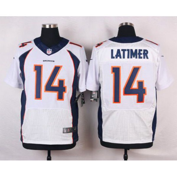 Men's Denver Broncos #14 Cody Latimer White Road NFL Nike Elite Jersey