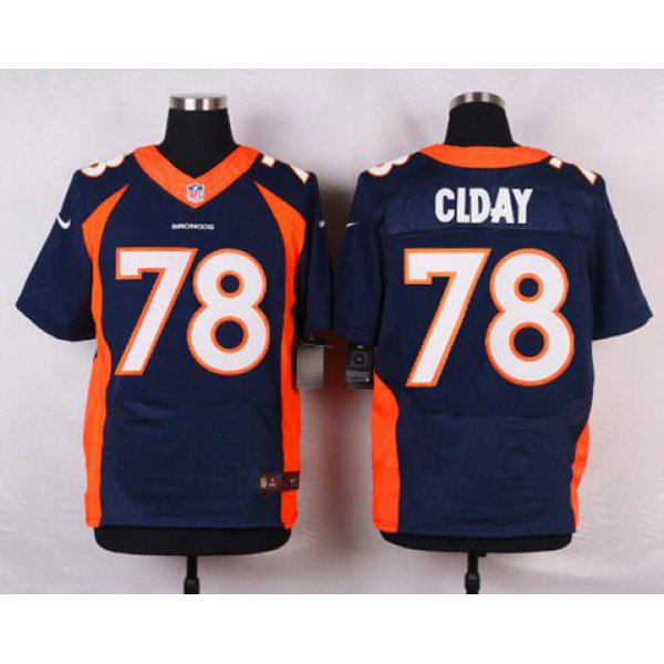 Men's Denver Broncos #78 Ryan Clady Navy Blue Alternate NFL Nike Elite Jersey
