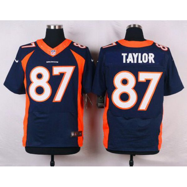 Men's Denver Broncos #87 Jordan Taylor Navy Blue Alternate NFL Nike Elite Jersey