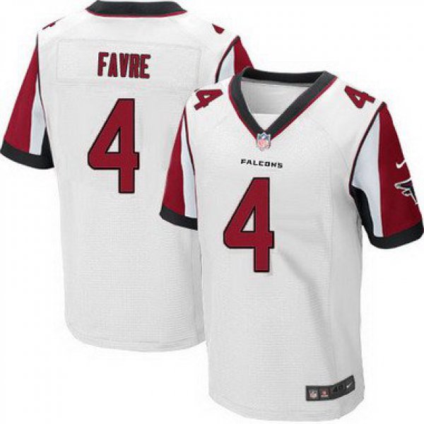 Men's Atlanta Falcons #4 Brett Favre White Retired Player NFL Nike Elite Jersey