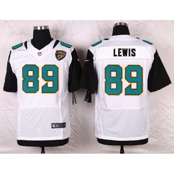 Men's Jacksonville Jaguars #89 Marcedes Lewis White Road NFL Nike Elite Jersey