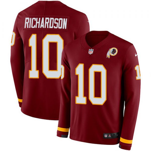 Nike Redskins #10 Paul Richardson Burgundy Red Team Color Men's Stitched NFL Limited Therma Long Sleeve Jersey