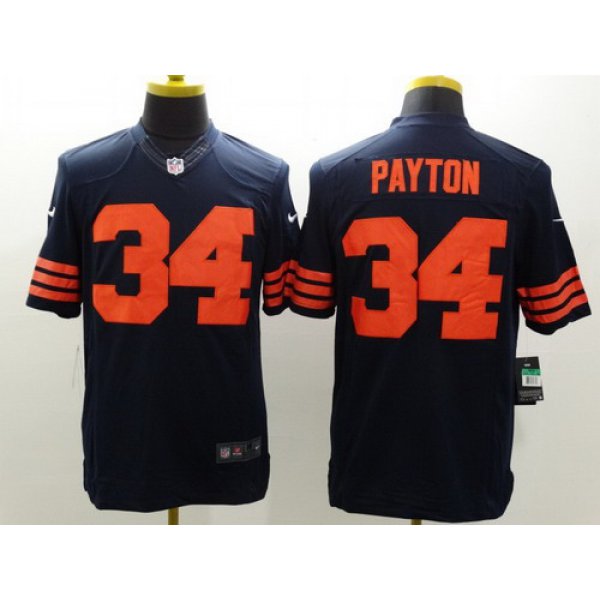 Nike Chicago Bears #34 Walter Payton Blue With Orange Limited Jersey