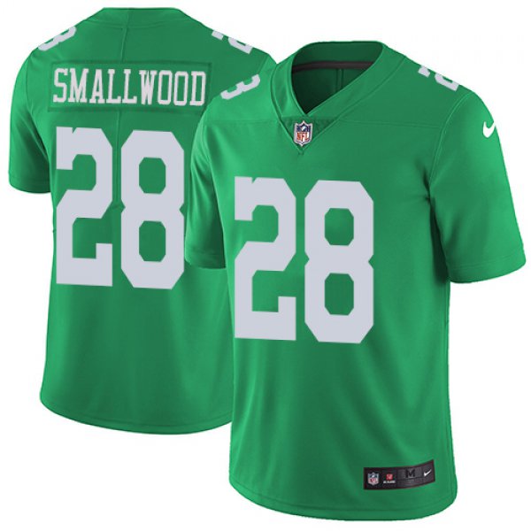 Nike Eagles 28 Wendell Smallwood Green Men's Stitched NFL Limited Rush Jersey