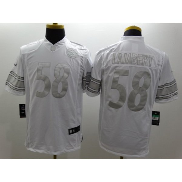 Nike Pittsburgh Steelers #58 Jack Lambert Platinum White Limited Jersey