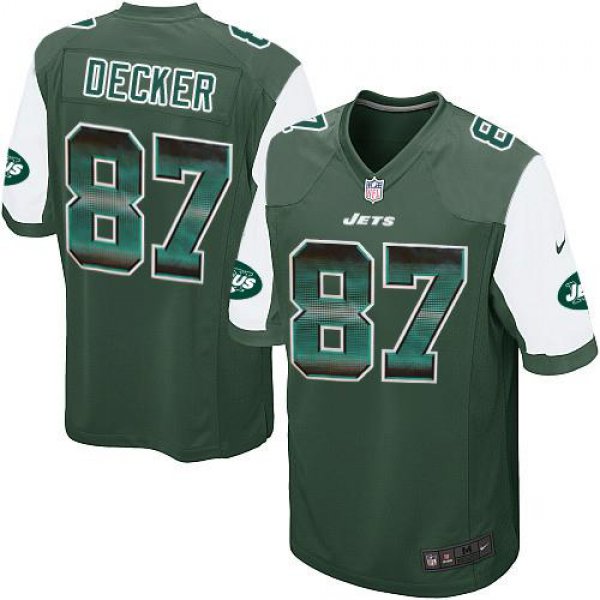 Nike Jets #87 Eric Decker Green Team Color Men's Stitched NFL Limited Strobe Jersey