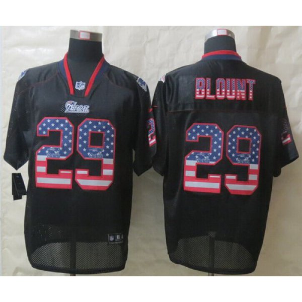 Nike New England Patriots #29 LeGarrette Blount 2014 USA Flag Fashion Black Elite Jersey