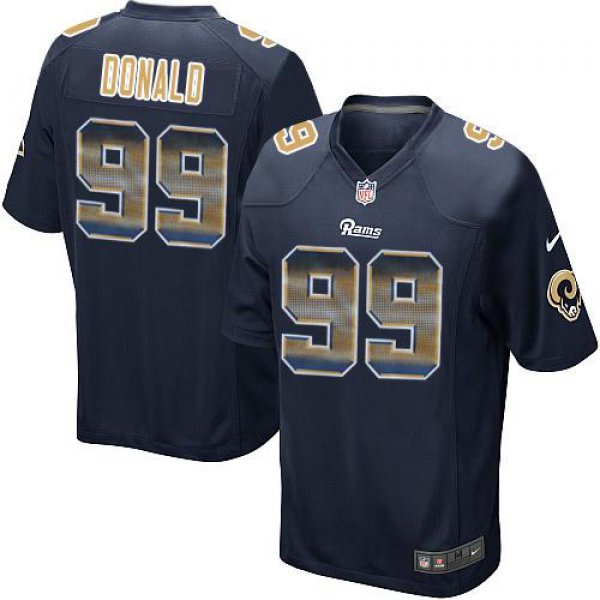 Nike Rams #99 Aaron Donald Navy Blue Team Color Men's Stitched NFL Limited Strobe Jersey