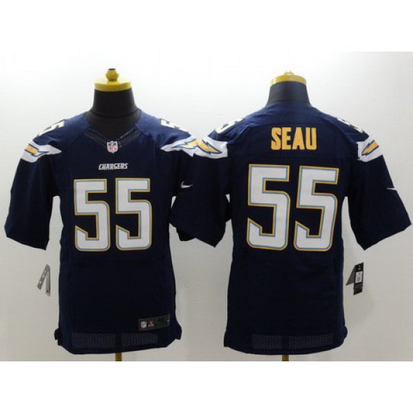 Nike San Diego Chargers #55 Junior Seau 2013 Navy Blue Elite Jersey