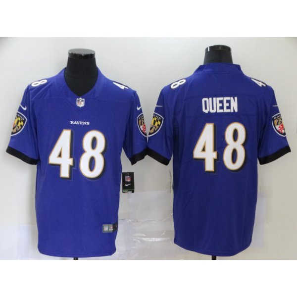 Men's Baltimore Ravens #48 Patrick Queen Purple 2020 Vapor Untouchable Stitched NFL Nike Limited Jersey