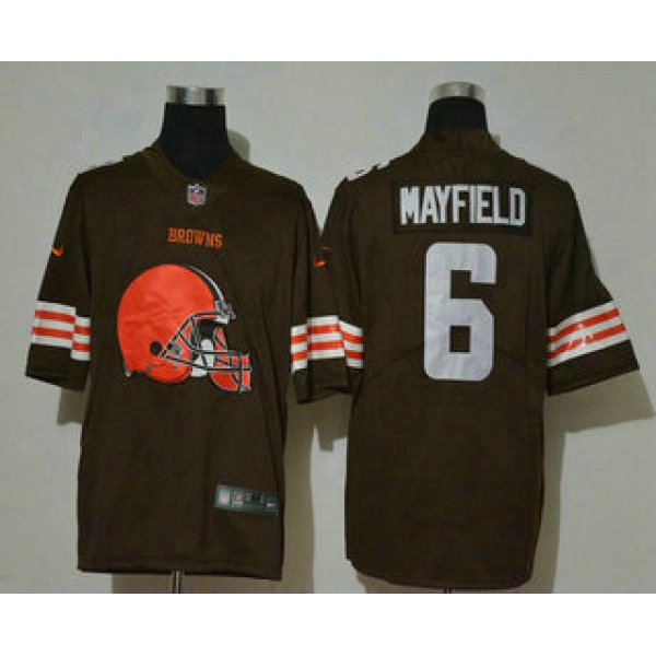 Men's Cleveland Browns #6 Baker Mayfield Brown 2020 Big Logo Vapor Untouchable Stitched NFL Nike Fashion Limited Jersey