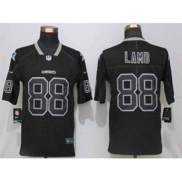 Men's Dallas Cowboys #88 CeeDee Lamb 2020 Black Lights Out Color Rush Stitched NFL Nike Limited Jersey