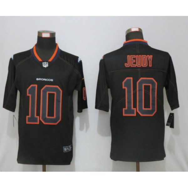 Men's Denver Broncos #10 Jerry Jeudy 2020 Black Lights Out Color Rush Stitched NFL Nike Limited Jersey