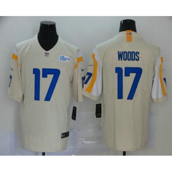 Men's Los Angeles Rams #17 Robert Woods Cream 2020 NEW Vapor Untouchable Stitched NFL Nike Limited Jersey