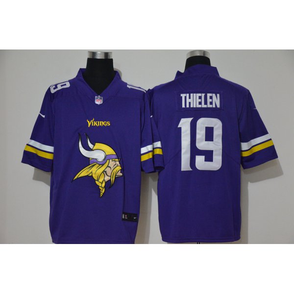 Men's Minnesota Vikings #19 Adam Thielen Purple 2020 Big Logo Vapor Untouchable Stitched NFL Nike Fashion Limited Jersey